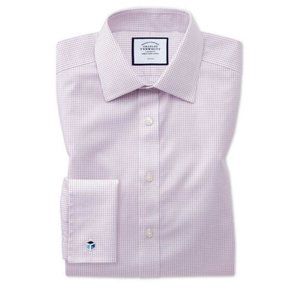 Slim Fit Non-Iron Twill Mini Grid Check Shirt